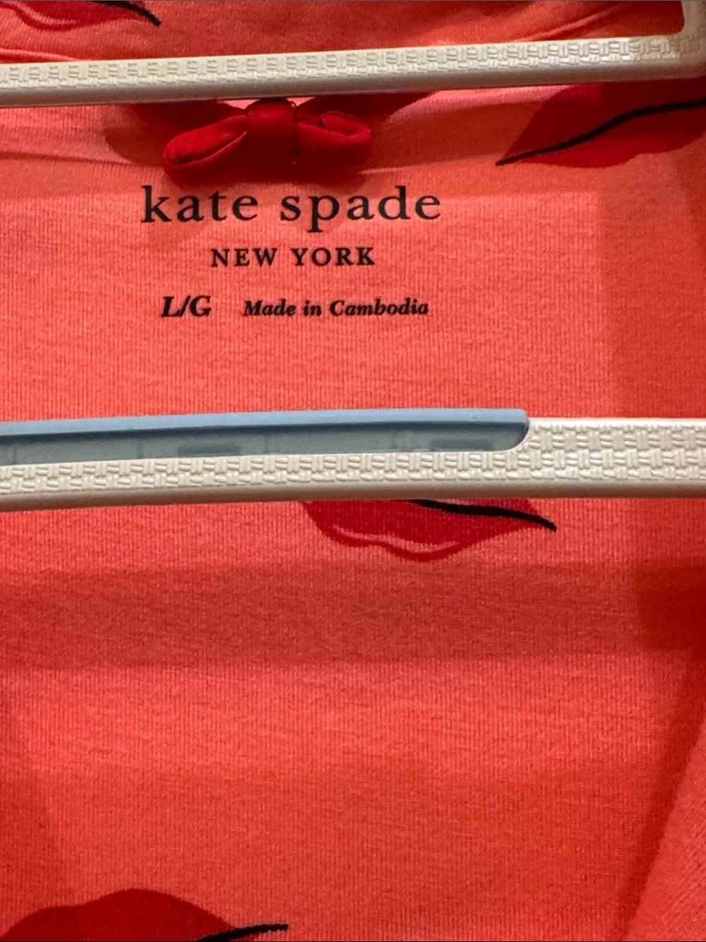 kate spade Coral Pink Lip-Print Pajama Set